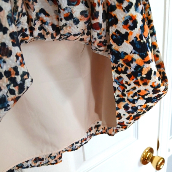 Marie Oliver Leopard Print 100% Silk Skirt Size 8 Punk Rock Festival Party - Picture 5 of 7
